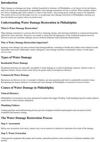 Swift Solutions: Your Guide to 24/7 Water Damage Restoration in Philadelphia