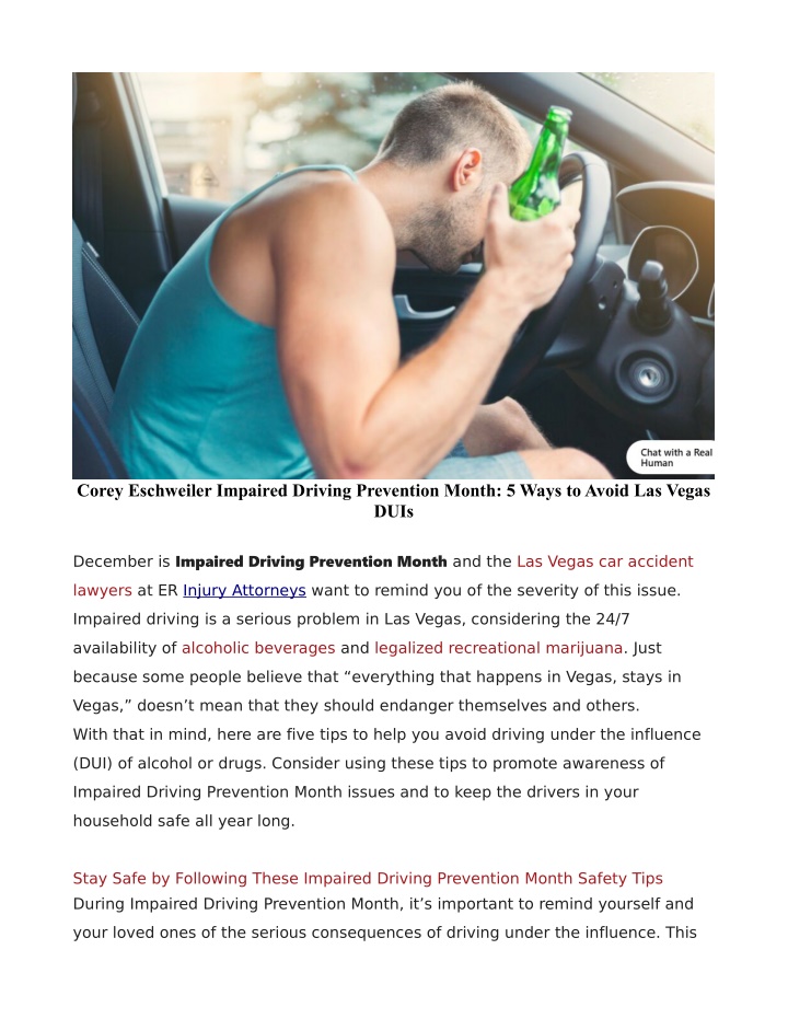 corey eschweiler impaired driving prevention