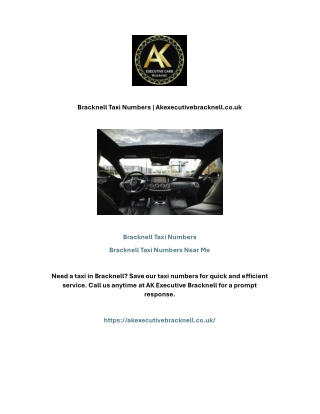 Bracknell Taxi Numbers | Akexecutivebracknell.co.uk