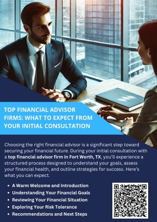 Top Financial Advisor Firms: What To Expect From Your Initial Consultation