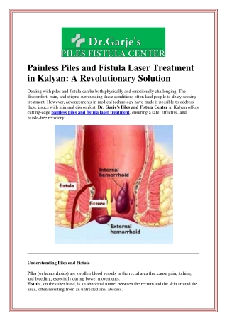 Painless Piles and Fistula Laser Treatment in Kalyan: A Revolutionary Solution