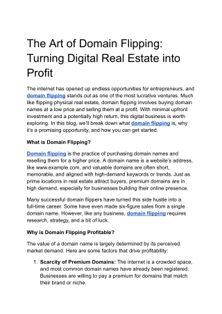 The Art of Domain Flipping: Turning Digital Real Estate into Profit
