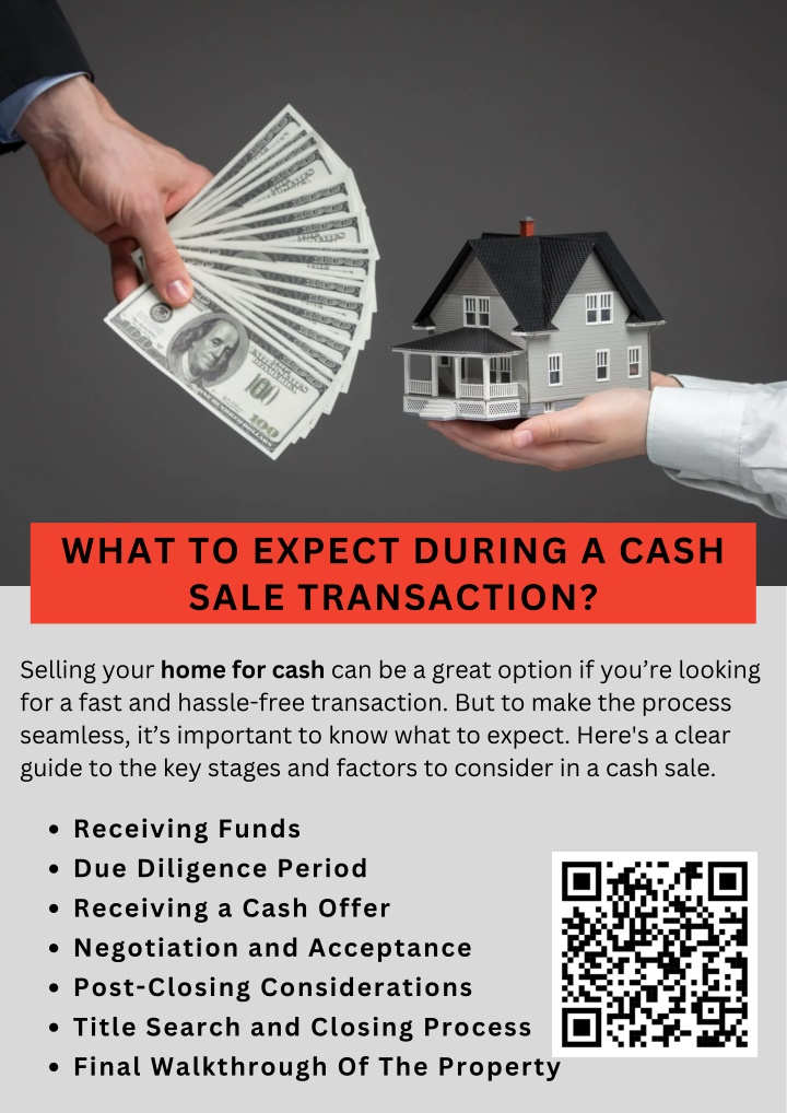 what to expect during a cash sale transaction