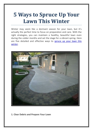 5 Ways to Spruce Up Your Lawn This Winter