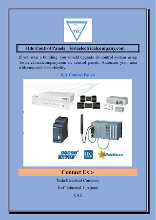 ddc control panels teslaelectricalcompany com