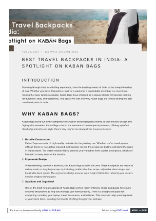 Best Backpack Brands in India – Explore Kaban Bags