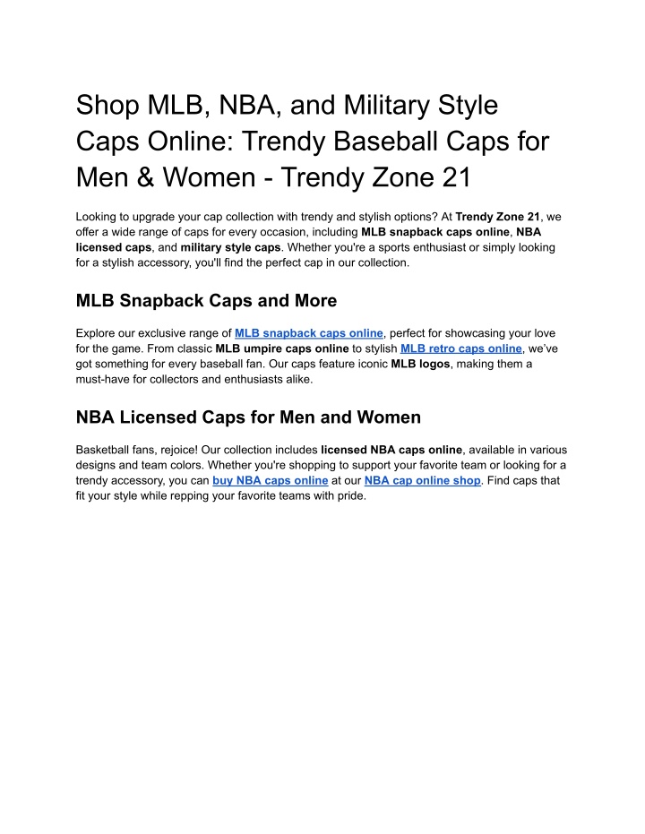 shop mlb nba and military style caps online