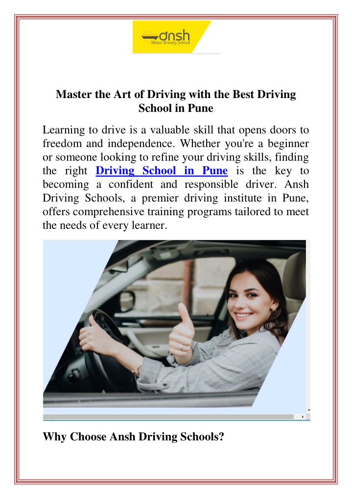 master the art of driving with the best driving