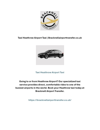 Taxi Heathrow Airport Taxi | Bracknellairporttransfer.co.uk