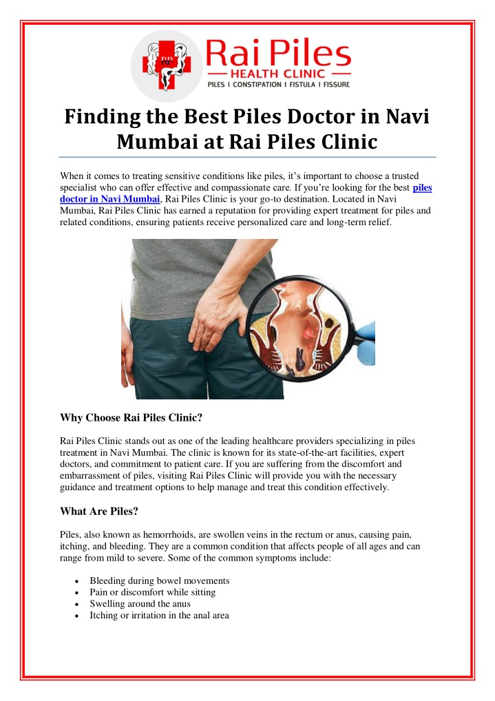 finding the best piles doctor in navi mumbai