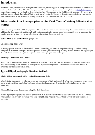 Discover the very best Photographer on the Gold Coast: Catching Minutes that Iss
