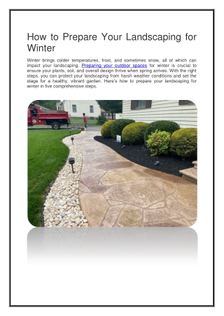 How to Prepare Your Landscaping for Winter
