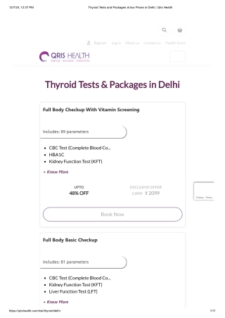 Thyroid test cost in delhi