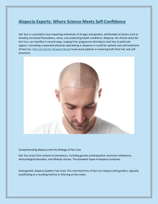 Alopecia Experts Where Science Meets Self-Confidence