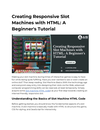 creating responsive slot machines with html