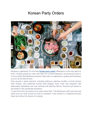 Korean Party Orders