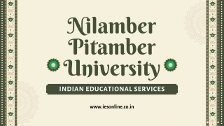 nilamber pitamber university