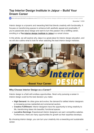 educationpointindia3.wordpress.com-Top Interior Design Institute in Jaipur  Build Your DreamCareer