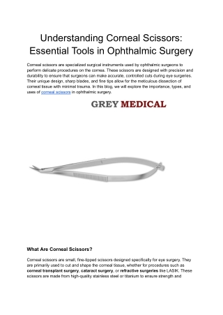 understanding corneal scissors essential tools