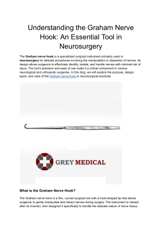 understanding the graham nerve hook an essential
