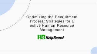 optimizing the recruitment process strategies for e ective human resource management