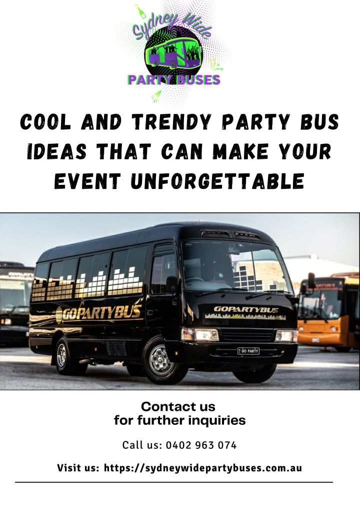 cool and trendy party bus ideas that can make