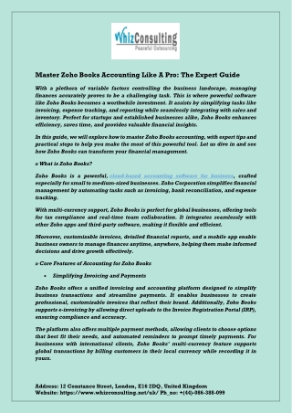 Master Zoho Books Accounting Like A Pro-The Expert Guide
