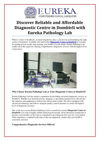 Affordable Diagnostic Centre in Dombivli with Quick Results