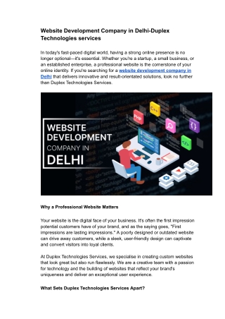 website development company in delhi duplex