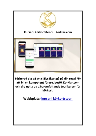 Kurser i körkortsteori | Korklar.com
