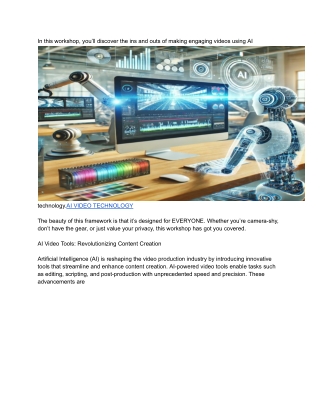 AI technology using video making life easy and convenient