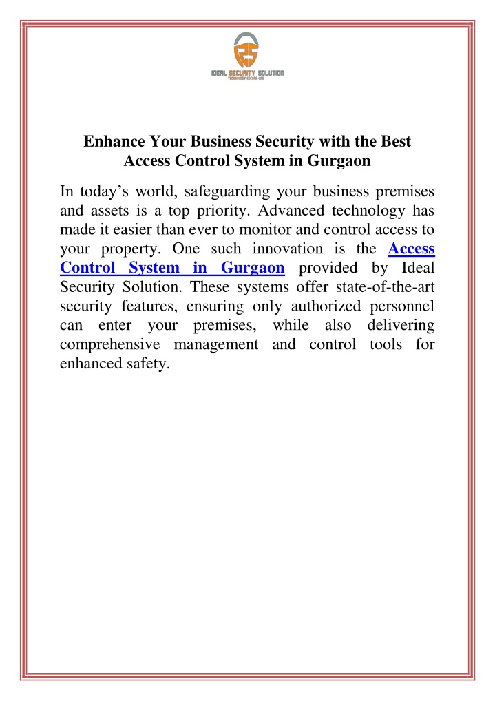 enhance your business security with the best