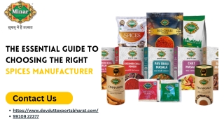 The Essential Guide to Choosing the Right Spices Manufacturer