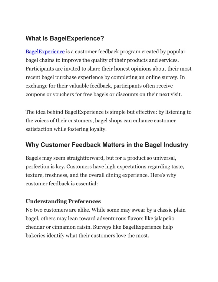 what is bagelexperience