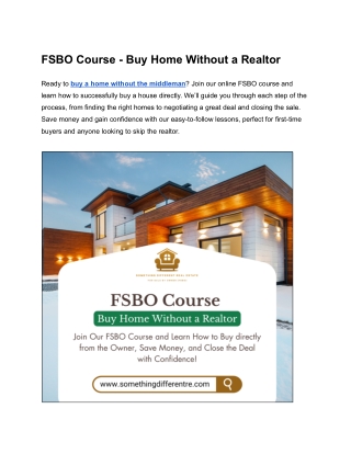 fsbo course buy home without a realtor