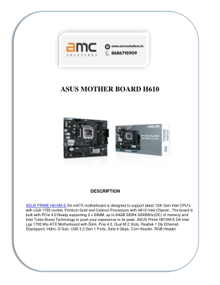 asus mother board h610