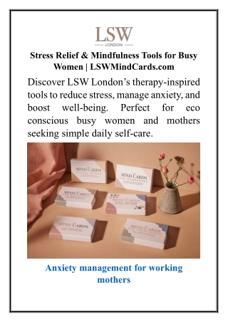 Stress Relief & Mindfulness Tools for Busy Women  LSWMindCards