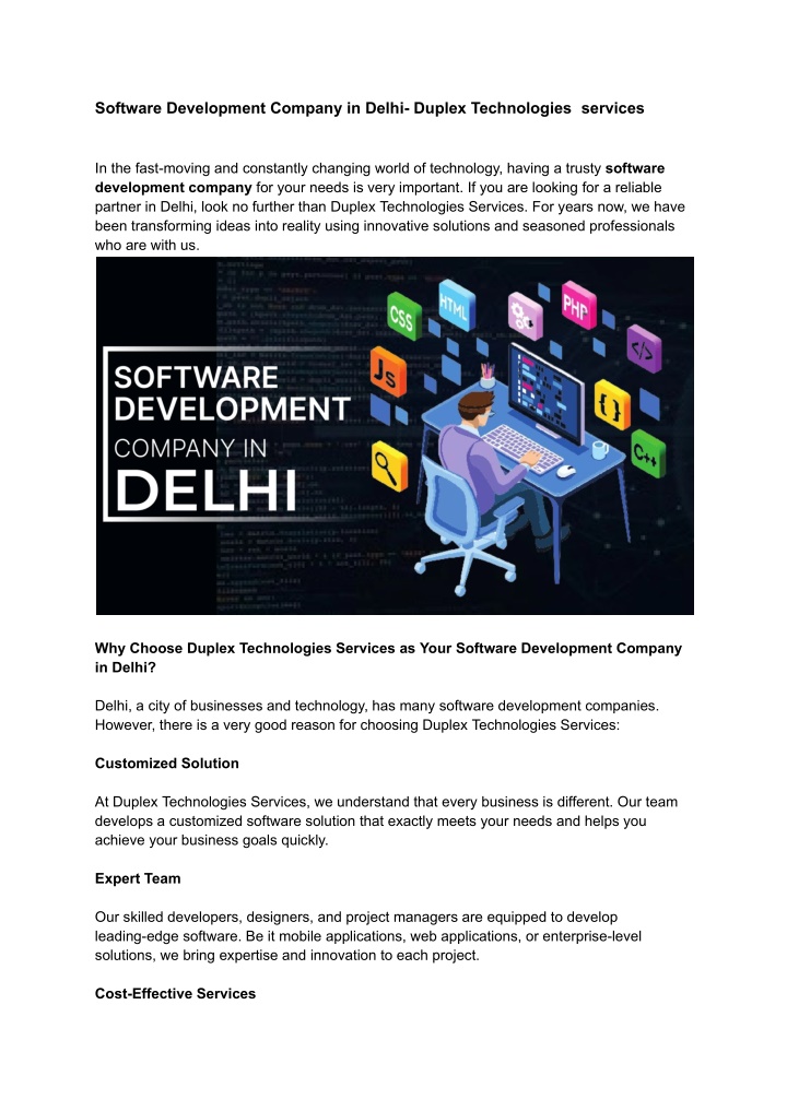 software development company in delhi duplex