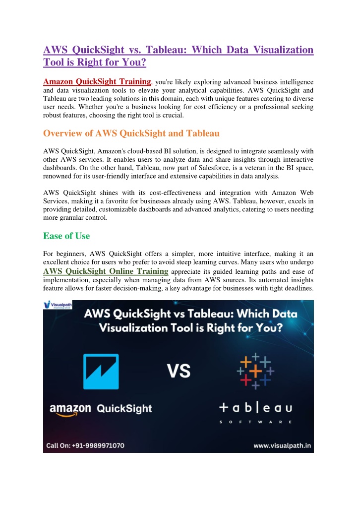 aws quicksight vs tableau which data