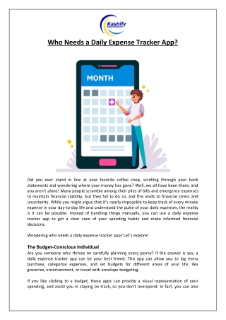 who needs a daily expense tracker app