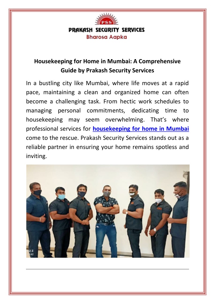 housekeeping for home in mumbai a comprehensive