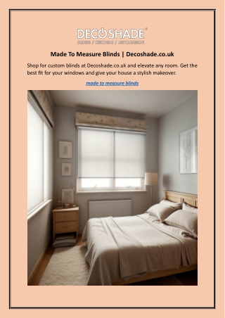 Made To Measure Blinds | Decoshade.co.uk