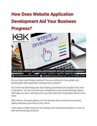 how does website application development aid your