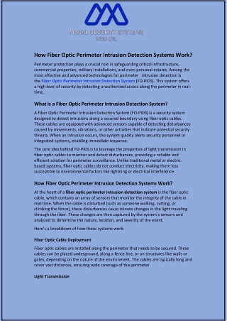 how fiber optic perimeter intrusion detection