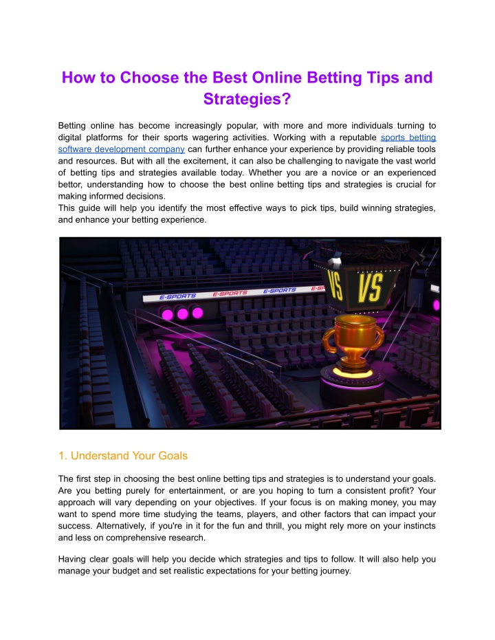 how to choose the best online betting tips