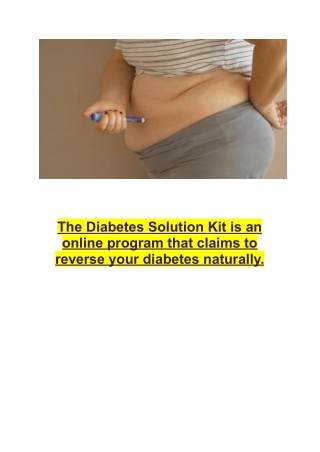 the diabetes solution kit is an online program
