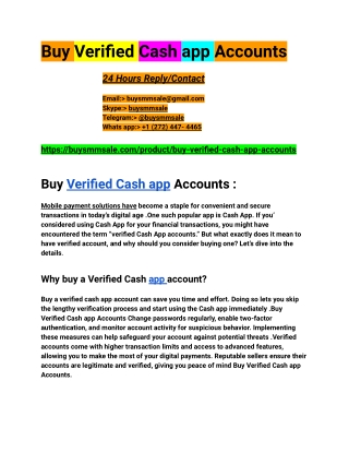 Top Usa Marketplace to Buy Verified Cash App Accounts