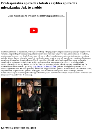profesjonalna sprzeda lokali i szybka sprzeda