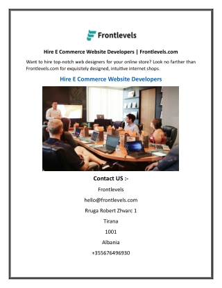 Hire E Commerce Website Developers  Frontlevels.com