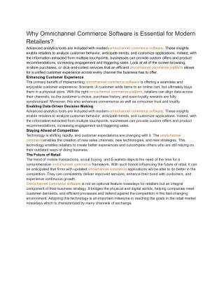 why omnichannel commerce software is essential
